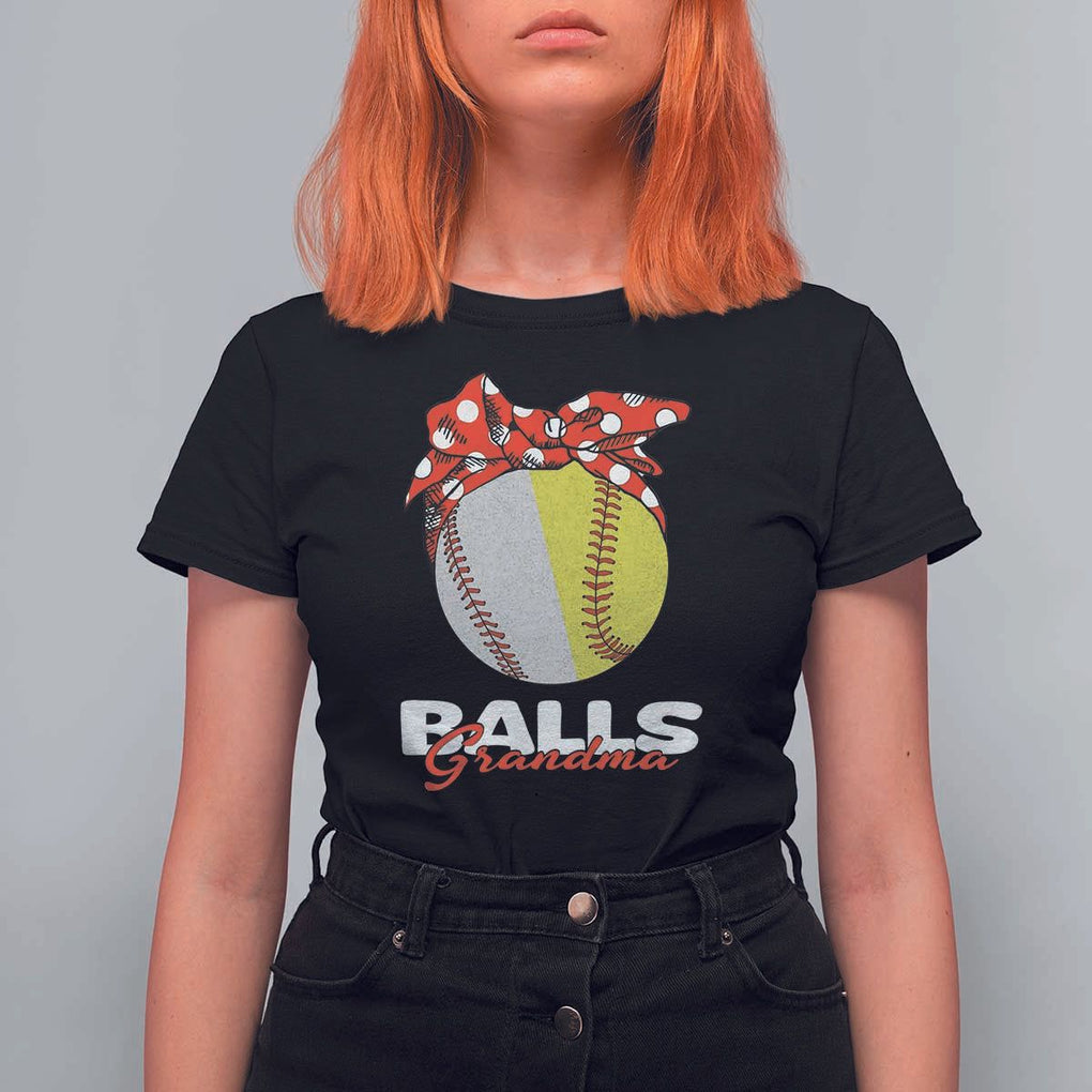 Balls Grandma T Shirt For Women Baseball Softball Grandmother Sport TS11 Black Print Your Wear