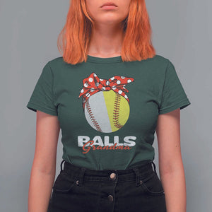 Balls Grandma T Shirt For Women Baseball Softball Grandmother Sport TS11 Dark Forest Green Print Your Wear