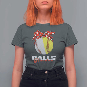 Balls Grandma T Shirt For Women Baseball Softball Grandmother Sport TS11 Dark Heather Print Your Wear