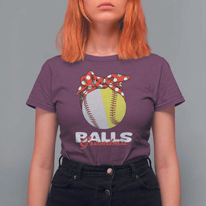 Balls Grandma T Shirt For Women Baseball Softball Grandmother Sport TS11 Maroon Print Your Wear