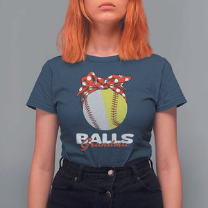 Balls Grandma T Shirt For Women Baseball Softball Grandmother Sport TS11 Navy Print Your Wear