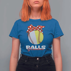 Balls Grandma T Shirt For Women Baseball Softball Grandmother Sport TS11 Royal Blue Print Your Wear