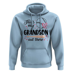 Funny Baseball Grandma Hoodie That's My Grandson Out There Grandfather TS11 Light Blue Print Your Wear