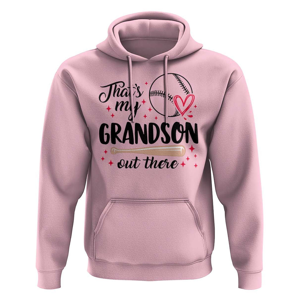 Funny Baseball Grandma Hoodie That's My Grandson Out There Grandfather TS11 Light Pink Print Your Wear