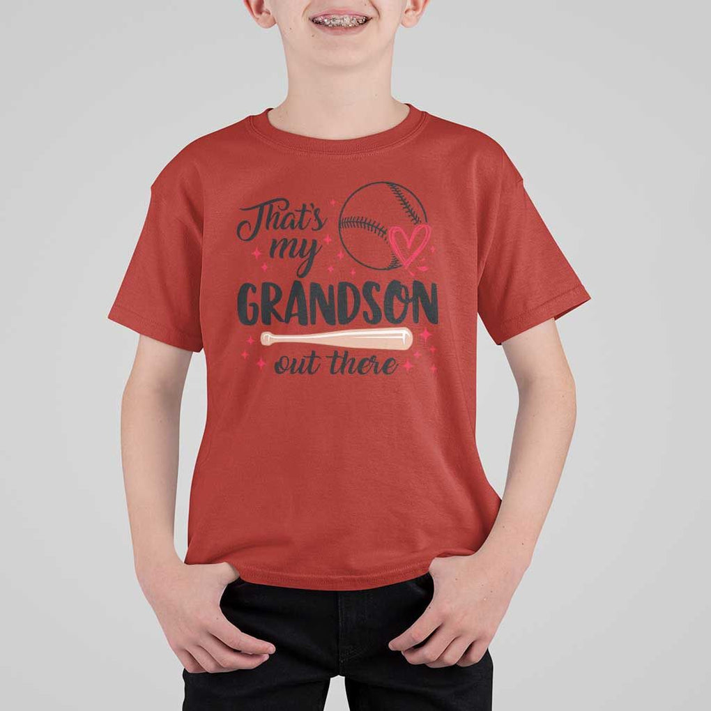 Funny Baseball Grandma T Shirt For Kid That's My Grandson Out There Grandfather TS11 Red Print Your Wear
