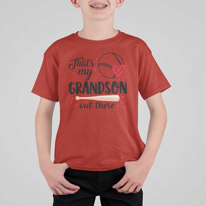 Funny Baseball Grandma T Shirt For Kid That's My Grandson Out There Grandfather TS11 Red Print Your Wear