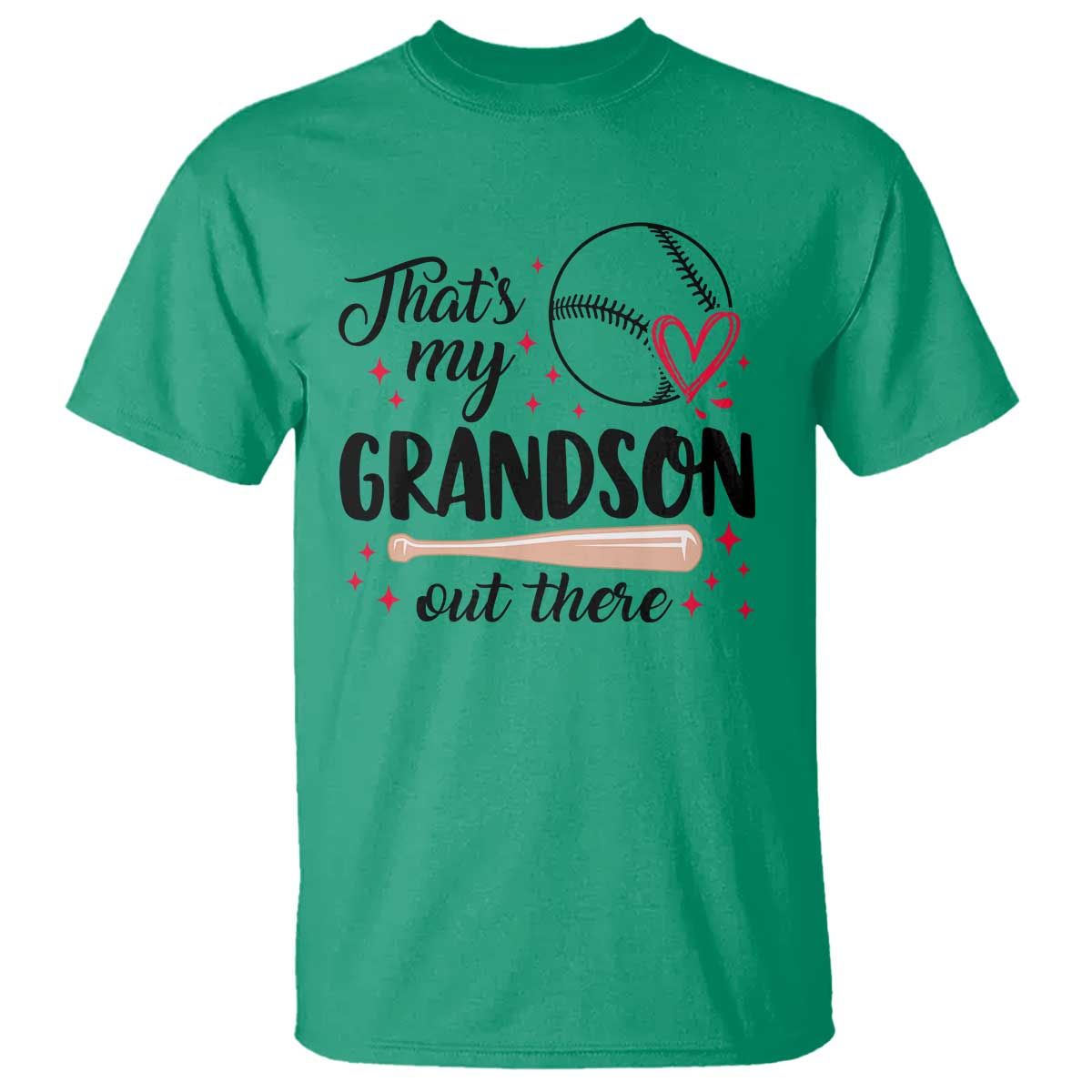 Funny Baseball Grandma T Shirt That's My Grandson Out There Grandfather TS11 Irish Green Print Your Wear