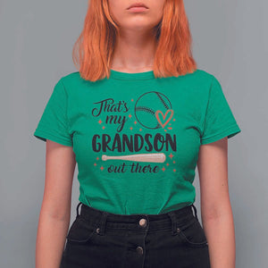 Funny Baseball Grandma T Shirt For Women That's My Grandson Out There Grandfather TS11 Irish Green Print Your Wear