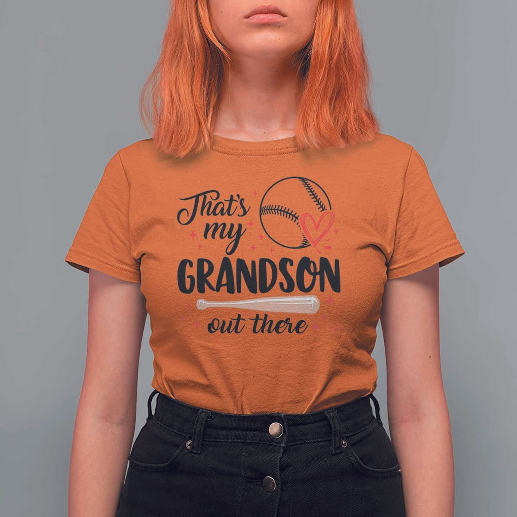 Funny Baseball Grandma T Shirt For Women That's My Grandson Out There Grandfather TS11 Orange Print Your Wear