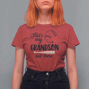 Funny Baseball Grandma T Shirt For Women That's My Grandson Out There Grandfather TS11 Red Print Your Wear
