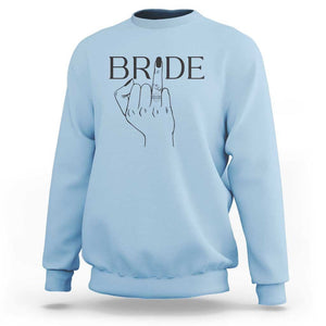 Funny Bride Sweatshirt Cute Wedding Honeymoon Finger Ring TS11 Light Blue Print Your Wear