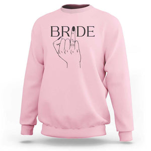 Funny Bride Sweatshirt Cute Wedding Honeymoon Finger Ring TS11 Light Pink Print Your Wear