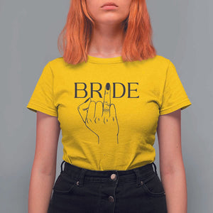Funny Bride T Shirt For Women Cute Wedding Honeymoon Finger Ring TS11 Daisy Print Your Wear