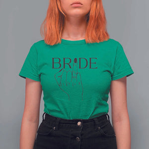 Funny Bride T Shirt For Women Cute Wedding Honeymoon Finger Ring TS11 Irish Green Print Your Wear