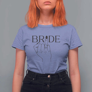 Funny Bride T Shirt For Women Cute Wedding Honeymoon Finger Ring TS11 Violet Print Your Wear