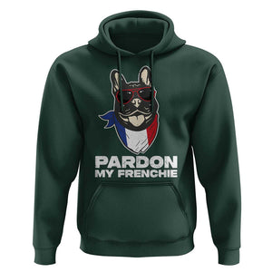 Funny Frenchie Bulldog Hoodie Pardon My French Pet Lover TS11 Dark Forest Green Print Your Wear