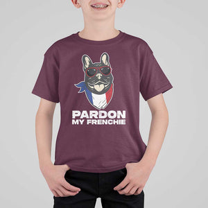 Funny Frenchie Bulldog T Shirt For Kid Pardon My French Pet Lover TS11 Maroon Print Your Wear