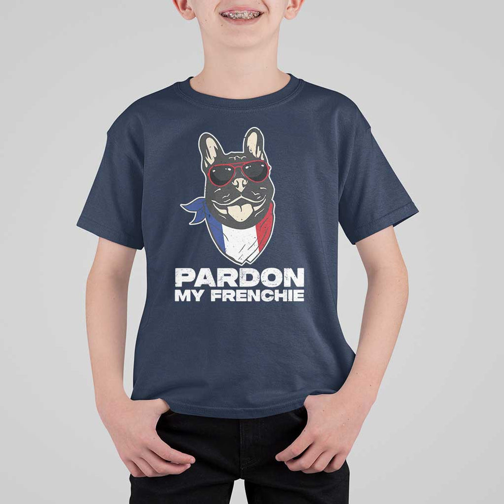 Funny Frenchie Bulldog T Shirt For Kid Pardon My French Pet Lover TS11 Navy Print Your Wear