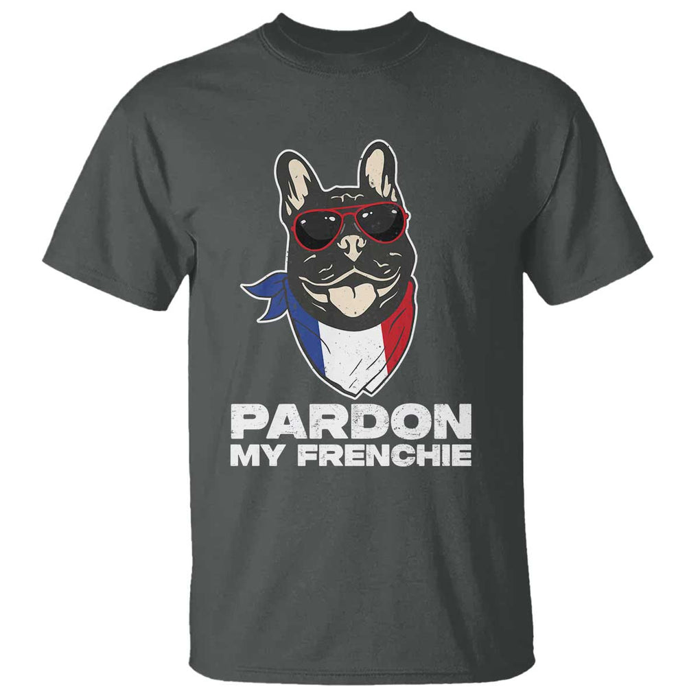 Funny Frenchie Bulldog T Shirt Pardon My French Pet Lover TS11 Dark Heather Print Your Wear