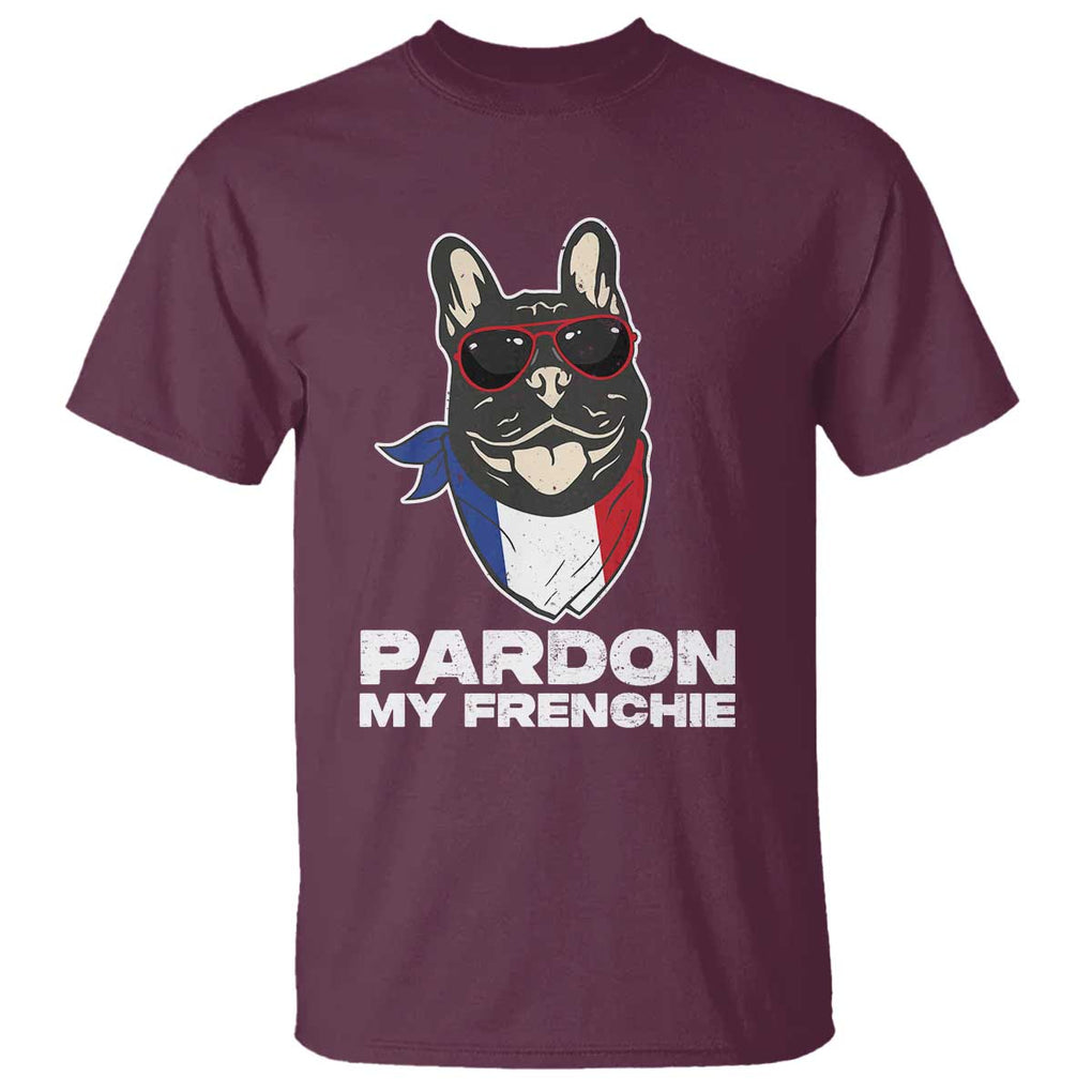Funny Frenchie Bulldog T Shirt Pardon My French Pet Lover TS11 Maroon Print Your Wear