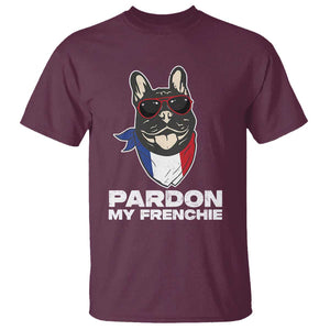 Funny Frenchie Bulldog T Shirt Pardon My French Pet Lover TS11 Maroon Print Your Wear