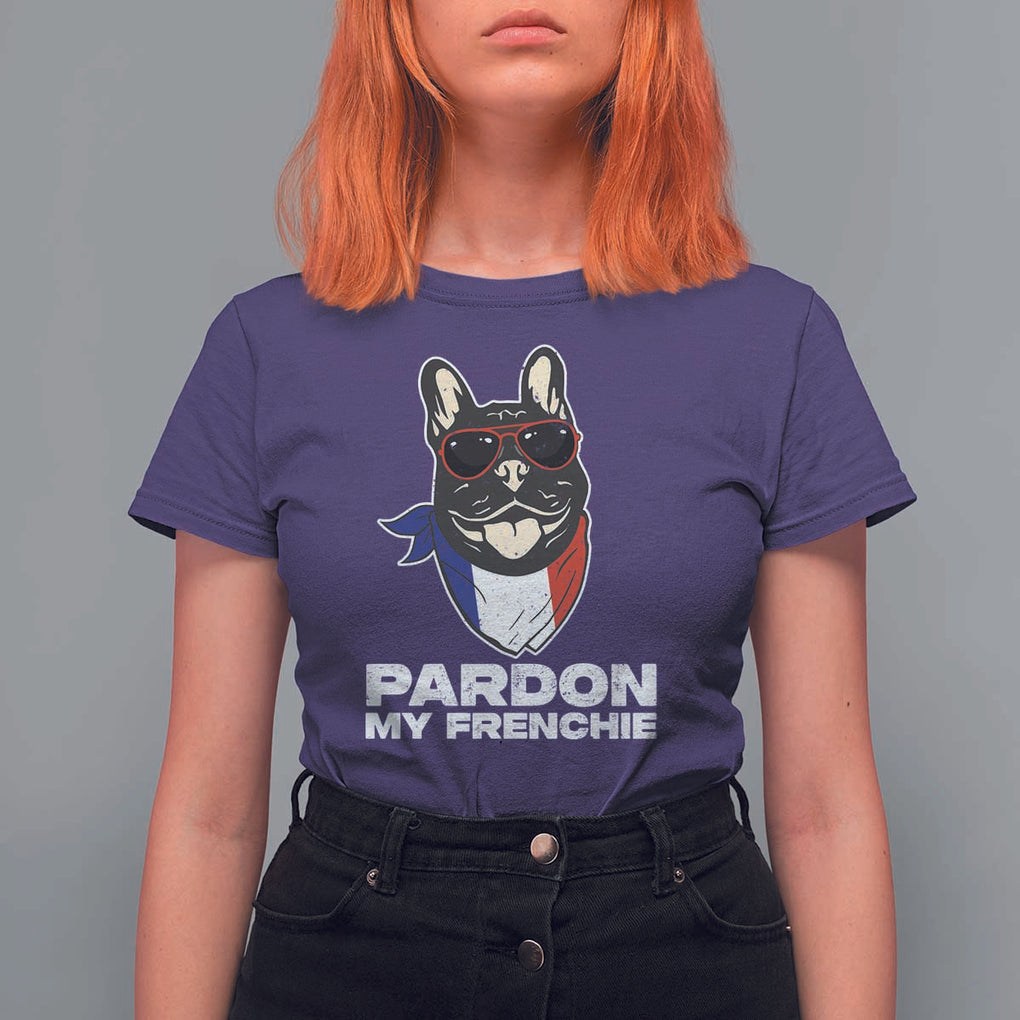 Funny Frenchie Bulldog T Shirt For Women Pardon My French Pet Lover TS11 Purple Print Your Wear