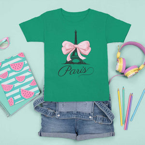 Eiffel Tower French T Shirt For Kid Paris Coquette France Pink Bow Aesthetic TS11 Irish Green Print Your Wear