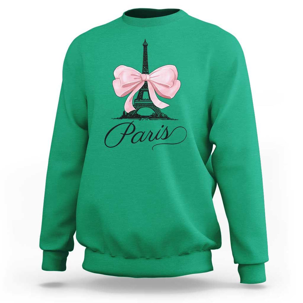 Eiffel Tower French Sweatshirt Paris Coquette France Pink Bow Aesthetic TS11 Irish Green Print Your Wear