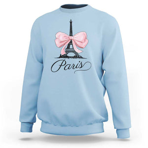 Eiffel Tower French Sweatshirt Paris Coquette France Pink Bow Aesthetic TS11 Light Blue Print Your Wear