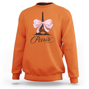 Eiffel Tower French Sweatshirt Paris Coquette France Pink Bow Aesthetic TS11 Orange Print Your Wear