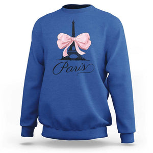 Eiffel Tower French Sweatshirt Paris Coquette France Pink Bow Aesthetic TS11 Royal Blue Print Your Wear