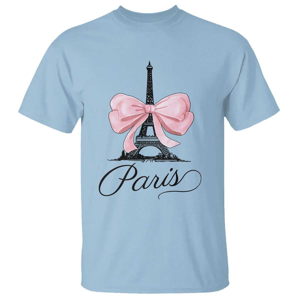 Eiffel Tower French T Shirt Paris Coquette France Pink Bow Aesthetic TS11 Light Blue Print Your Wear
