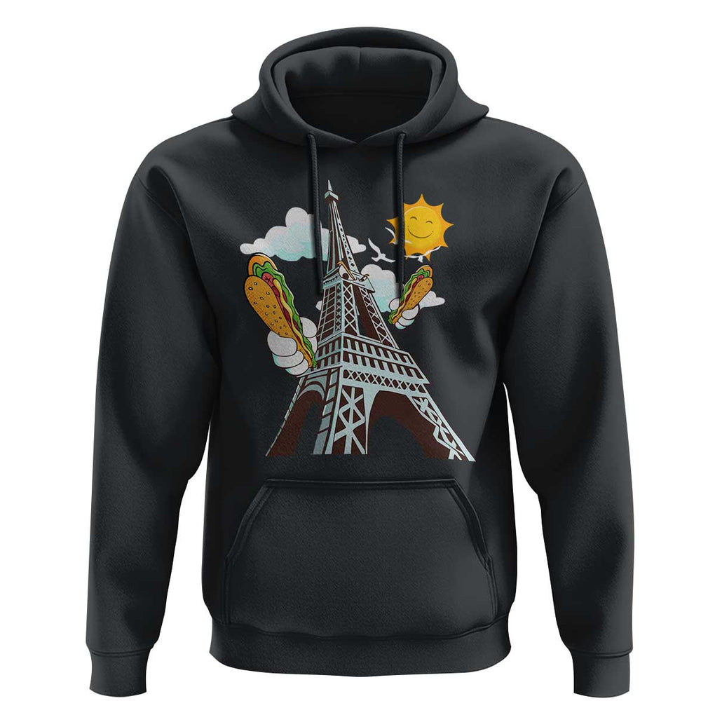 Funny French-American Heritage Month Hoodie Cute Hotdog Eiffel Tower TS11 Black Print Your Wear