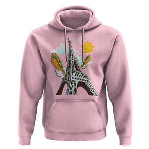 Funny French-American Heritage Month Hoodie Cute Hotdog Eiffel Tower TS11 Light Pink Print Your Wear