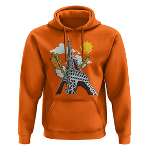 Funny French-American Heritage Month Hoodie Cute Hotdog Eiffel Tower TS11 Orange Print Your Wear