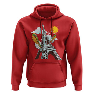 Funny French-American Heritage Month Hoodie Cute Hotdog Eiffel Tower TS11 Red Print Your Wear
