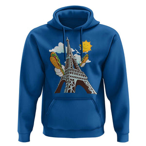 Funny French-American Heritage Month Hoodie Cute Hotdog Eiffel Tower TS11 Royal Blue Print Your Wear