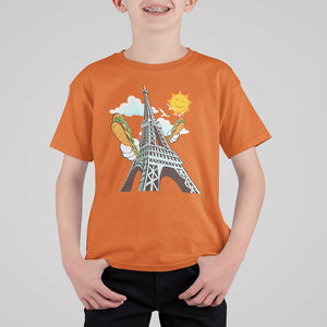 Funny French-American Heritage Month T Shirt For Kid Cute Hotdog Eiffel Tower TS11 Orange Print Your Wear