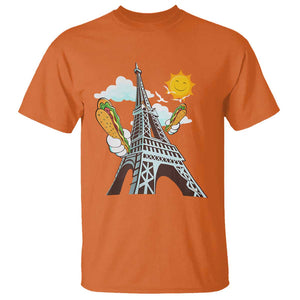 Funny French-American Heritage Month T Shirt Cute Hotdog Eiffel Tower TS11 Orange Print Your Wear