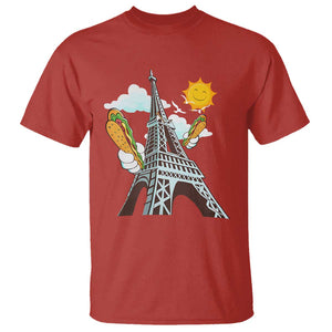 Funny French-American Heritage Month T Shirt Cute Hotdog Eiffel Tower TS11 Red Print Your Wear