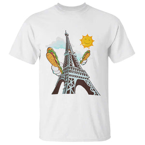 Funny French-American Heritage Month T Shirt Cute Hotdog Eiffel Tower TS11 White Print Your Wear