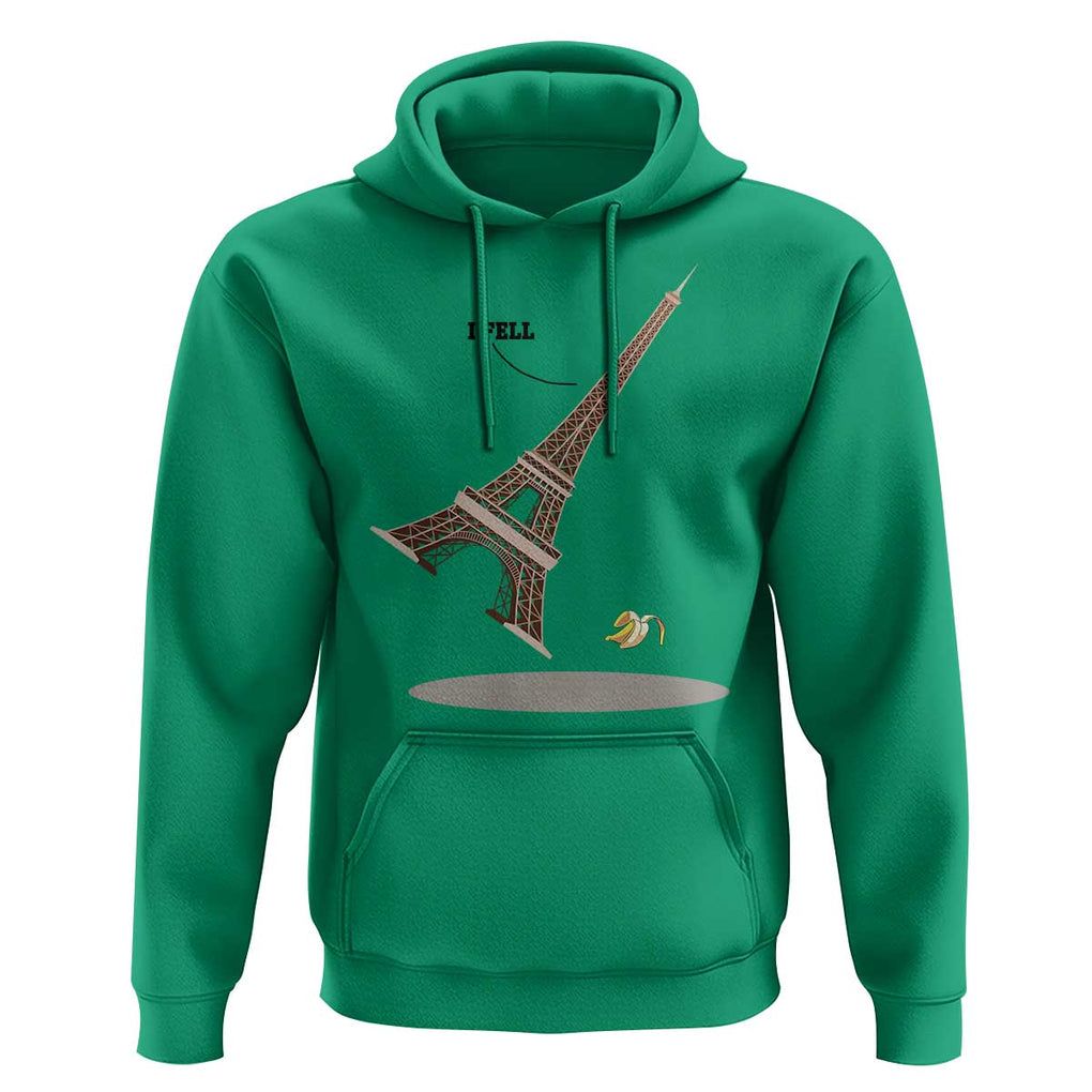 Funny Eiffel Tower Hoodie I Fell Banana Peel Fallen In Paris TS11 Irish Green Print Your Wear