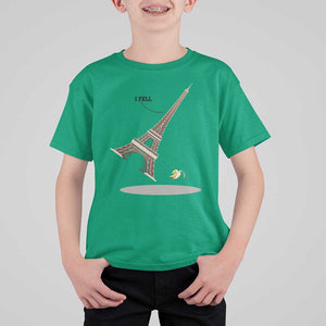 Funny Eiffel Tower T Shirt For Kid I Fell Banana Peel Fallen In Paris TS11 Irish Green Print Your Wear