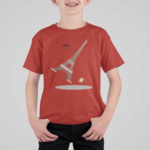 Funny Eiffel Tower T Shirt For Kid I Fell Banana Peel Fallen In Paris TS11 Red Print Your Wear