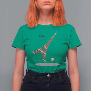 Funny Eiffel Tower T Shirt For Women I Fell Banana Peel Fallen In Paris TS11 Irish Green Print Your Wear