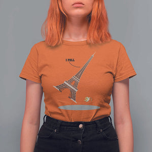 Funny Eiffel Tower T Shirt For Women I Fell Banana Peel Fallen In Paris TS11 Orange Print Your Wear