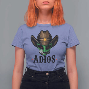 Funny Alien Cowboy T Shirt For Women Adios Westen Life Country Hat TS11 Violet Print Your Wear
