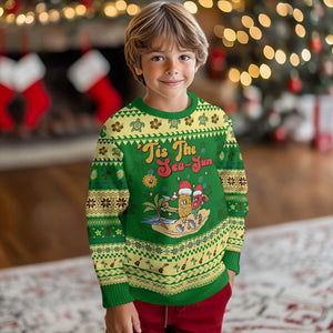 Funny Xmas In July Ugly Christmas Sweater Tis The Sea Sun Retro Tropical Pineapple Watermelon TS11 Forest Print Your Wear