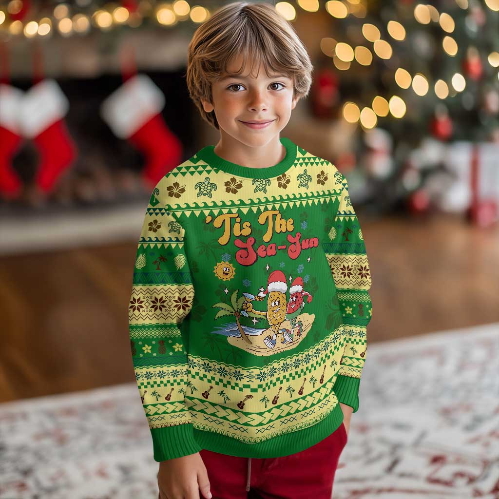 Funny Xmas In July Ugly Christmas Sweater Tis The Sea Sun Retro Tropical Pineapple Watermelon TS11 Forest Print Your Wear