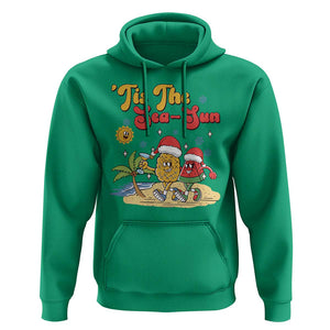 Funny Christmas In July Hoodie Tis The Sea Sun Retro Tropical Pineapple Watermelon TS11 Irish Green Print Your Wear